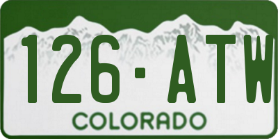 CO license plate 126ATW