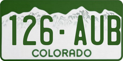 CO license plate 126AUB