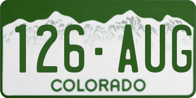 CO license plate 126AUG