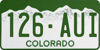CO license plate 126AUI