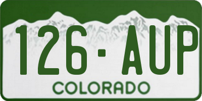 CO license plate 126AUP