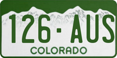 CO license plate 126AUS