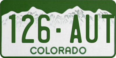 CO license plate 126AUT