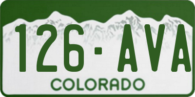 CO license plate 126AVA