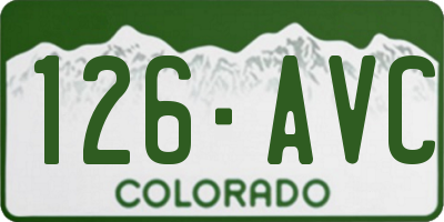 CO license plate 126AVC