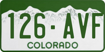 CO license plate 126AVF