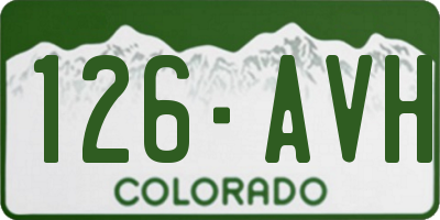 CO license plate 126AVH