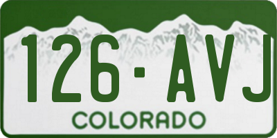 CO license plate 126AVJ