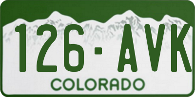 CO license plate 126AVK