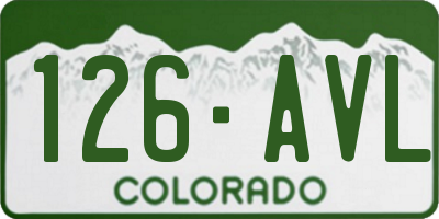 CO license plate 126AVL