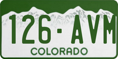 CO license plate 126AVM