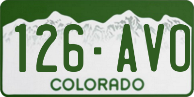 CO license plate 126AVO