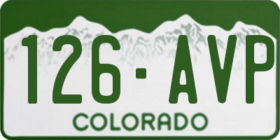 CO license plate 126AVP
