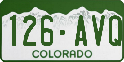 CO license plate 126AVQ
