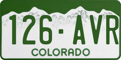CO license plate 126AVR