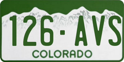 CO license plate 126AVS
