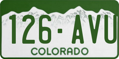CO license plate 126AVU