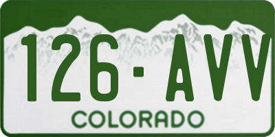 CO license plate 126AVV