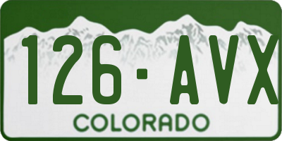 CO license plate 126AVX