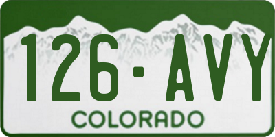 CO license plate 126AVY