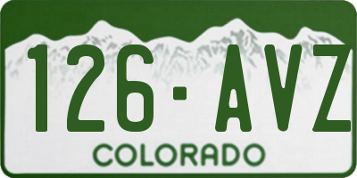 CO license plate 126AVZ