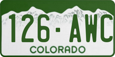 CO license plate 126AWC