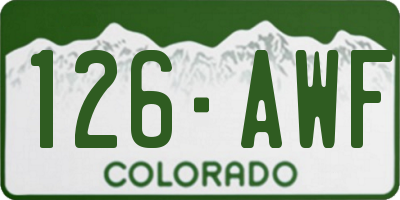 CO license plate 126AWF