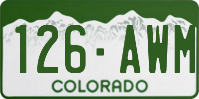 CO license plate 126AWM