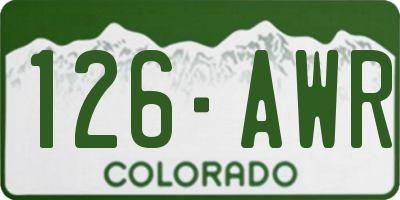 CO license plate 126AWR