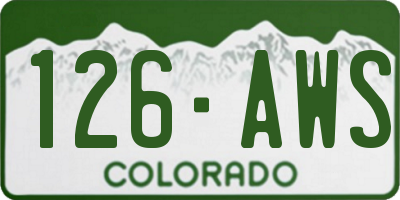 CO license plate 126AWS