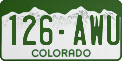 CO license plate 126AWU