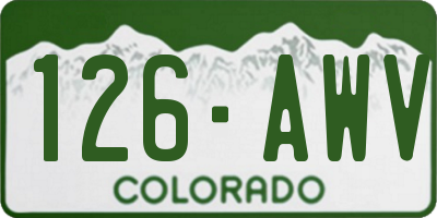 CO license plate 126AWV