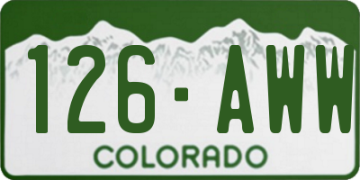 CO license plate 126AWW