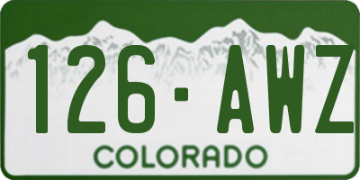CO license plate 126AWZ
