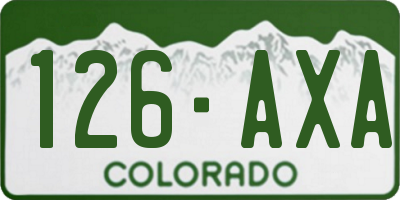 CO license plate 126AXA