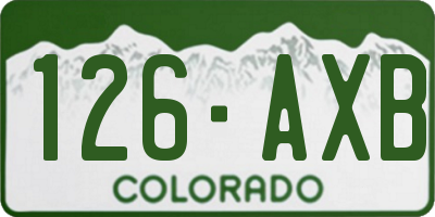 CO license plate 126AXB
