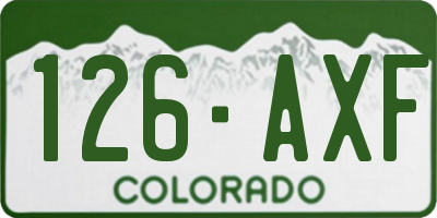 CO license plate 126AXF