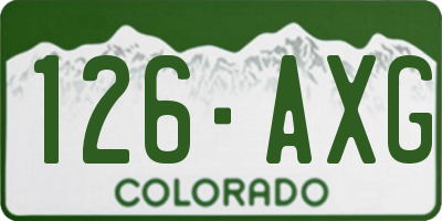 CO license plate 126AXG