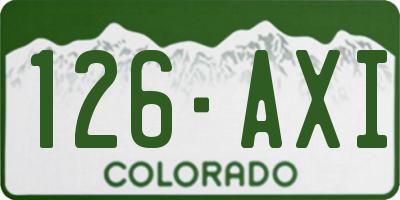 CO license plate 126AXI