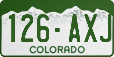 CO license plate 126AXJ