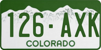 CO license plate 126AXK
