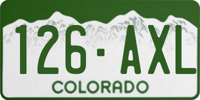 CO license plate 126AXL