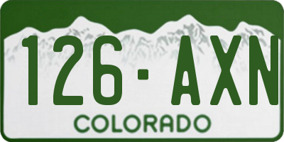 CO license plate 126AXN