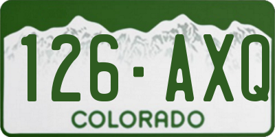 CO license plate 126AXQ