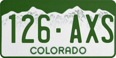 CO license plate 126AXS