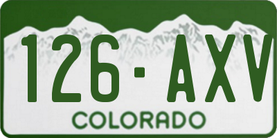 CO license plate 126AXV