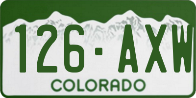 CO license plate 126AXW