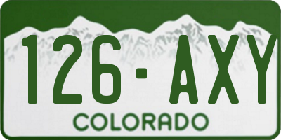 CO license plate 126AXY