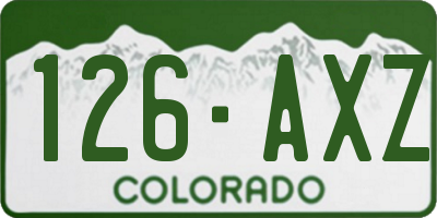 CO license plate 126AXZ
