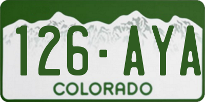 CO license plate 126AYA